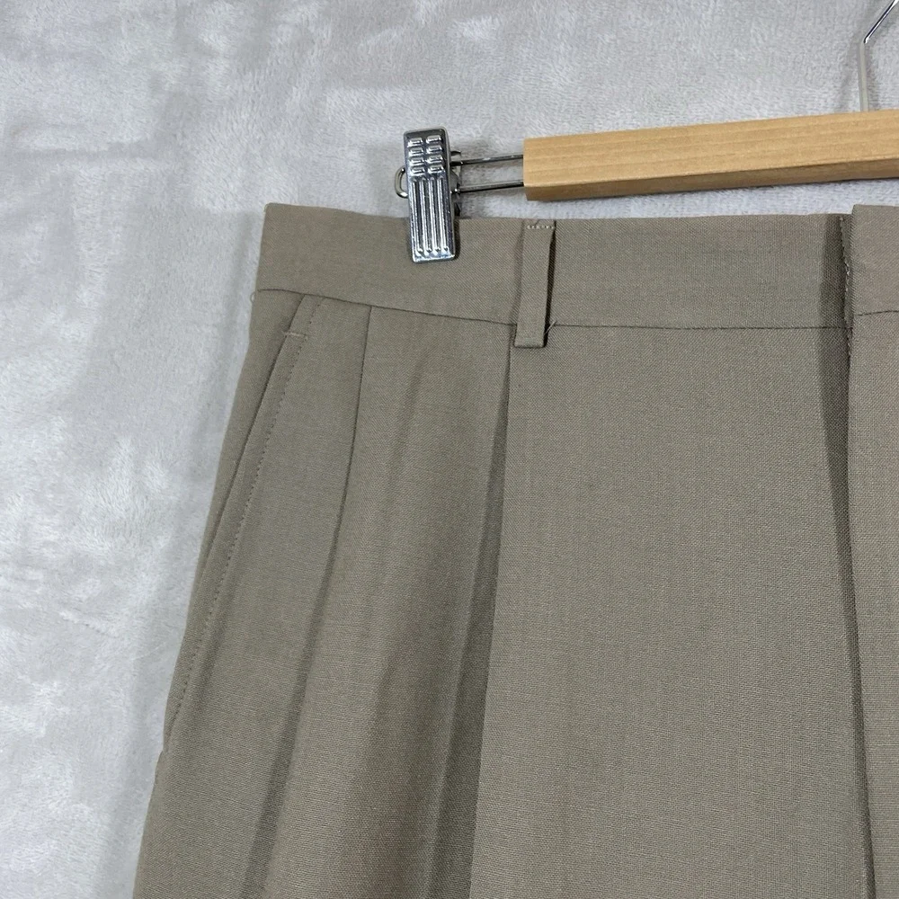 Vtg 90s Lands Ends Double Pleated Slacks Pants Mens 36x32 Cuff Wool Made in USA